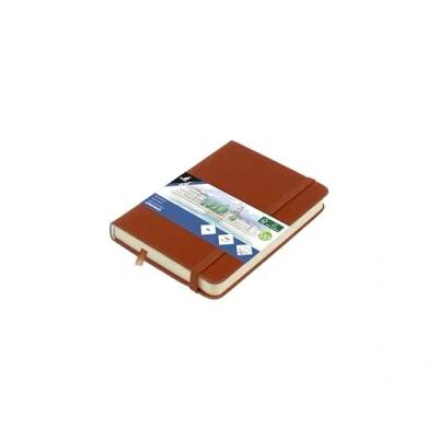 Abbildung von Kangaro Art Skizzenbuch A6 Cognac PU Hardcover 80 Blatt 140 Gramm cremefarbenes Papier mit Gummiband und Band