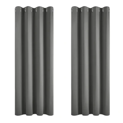 Abbildung von Deconovo Verdunkelungsvorhang Kälteschutz Gardinen Schlafzimmer Kälteschutzvorhang Blickdicht, 229x168 cm(HöhexBreite), Hellgrau, 2er Set