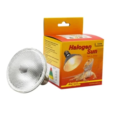 Abbildung von Lucky Reptile Halogen Sun 100 W Wärmestrahler für E27 Fassungen Halogenstrahler Reptilien Terrarium Lampe mit Tageslichtspektrum Wärmelampe dimmbar Zubehör 63403, Mindestabstand: &gt;50cm