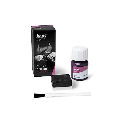 Abbildung von Kaps Super Color Lederfarbe für Naturleder, Synthetik und Textil, Lederfärber, 25 ml, Aubergine 154