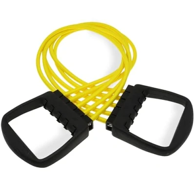 Abbildung von Deuser Expander Original mit Griffen, Gelb 10 50 kg, Seit über Jahren gefertigt in Solingen, Deutschland, Aus Naturlatex, Für Krafttraining/Fitness/Sport/Klimmzug/Yoga