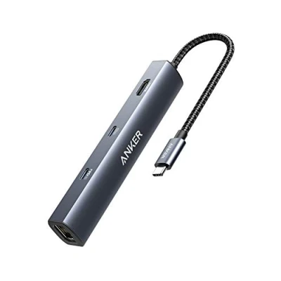 Abbildung von Anker PowerExpand 6 in 1 Ethernet Adapter, PD Hub, 65 PD, 4K HDMI, 1Gbps Ethernet, Daten, 2 USB 3.0 Datenports, kompatibel mit MacBook Pro, Air, iPad XPS