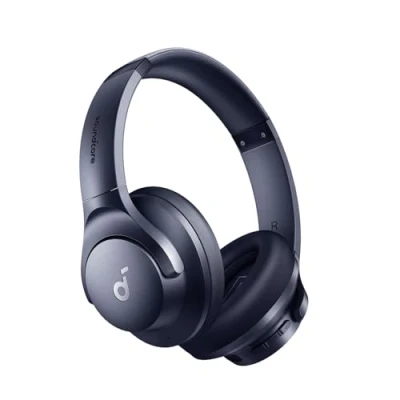 Abbildung von soundcore by Anker Q20i kabelloser Bluetooth Over Ear Kopfhörer mit Hybrid Active Noise Cancelling, 40h Spielzeit im ANC Modus, Hi Res Audio, tiefer Bass, Personalisierung per App (Blau)