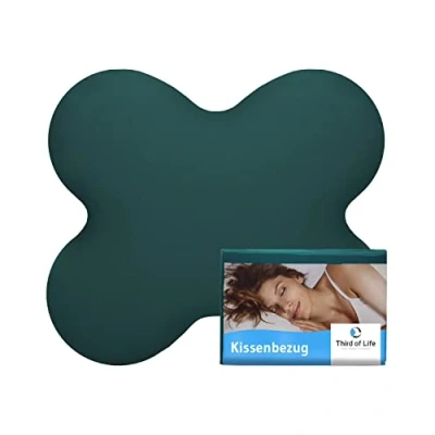 Abbildung von Kissenbezug Meergrün Einzelpack, Perfekt für ACAMAR Seitenschläfer Kissen, Mako Baumwolle (Double Jersey), Bügelfrei &amp; trocknergeeignet, Kissenhülle mit Reißverschluss, Oeko Tex Zertifiziert