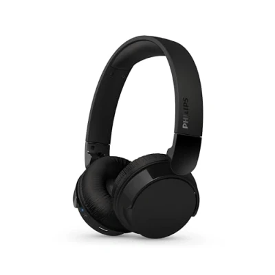 Abbildung von PHILIPS TAH4209BK Leichter ohraufliegender kabelloser Bluetooth Kopfhörer mit passiver Geräuschisolierung 55 Stunden Spielzeit, deutliche Anrufe, dynamischer Bass, 2 USB C Laden Schwarz