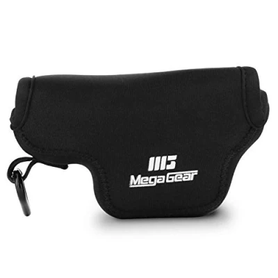 Abbildung von MegaGear MG1579 Ultraleichte Kameratasche aus Neopren kompatibel mit Leica D Lux 7, (Typ 109) Schwarz