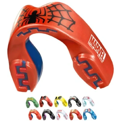 Abbildung von Marvel Spider Man Sport Zahnschutz Erwachsene und Kinder Mundschutz Für alle Vollkontakt Sportarten einschließlich Rugby, MMA, Kampfsport, Kickboxen, Judo, Hockey &amp; Boxe
