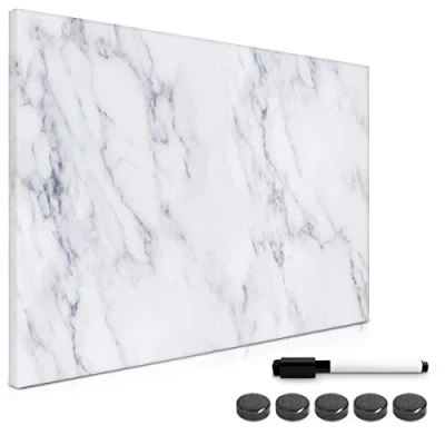 Abbildung von Navaris Magnettafel Magnetpinnwand Memoboard zum Beschriften 60x40 cm Notiztafel div. Designs Tafel abwaschbar mit Halterung Magneten Stift