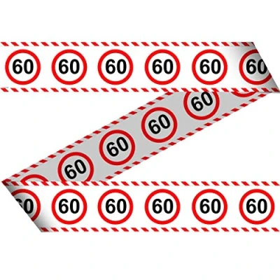 Abbildung von Folat SCH 5426 28460 Party Absperrband Verkehrsschild 15 m Zahl: 60