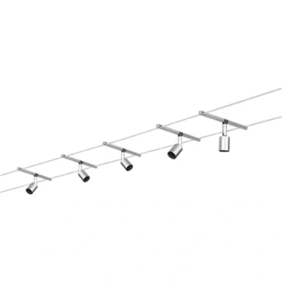 Abbildung von Paulmann 94145 Seilsystem Sice Salt Set erweiterbar max.5x10W Chrom matt Seilleuchte Hängeleuchte Drahtseilsystem ohne Leuchtmittel, 500 x 160 11.5 cm