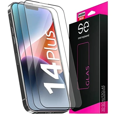 Abbildung von 2x Schutzglas für iPhone 14 Plus aus Deutschland 100% Passgenau mit Installationshilfe, kompatibel Schutzfolie Schutz Glas Folie Anti Kratzer 9H Härte HD Klar