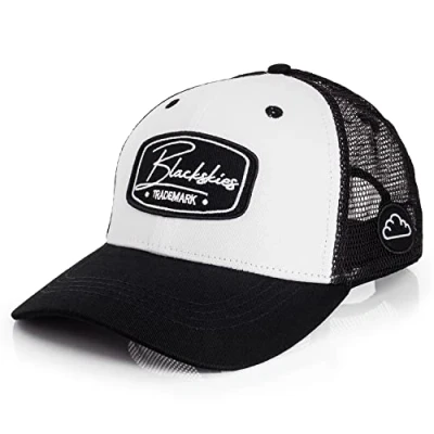 Abbildung von Blackskies® Race Baseball Cap Herren Damen Premium Trucker Snapback Schirm Mütze Kappe Basecap Weiß Schwarz