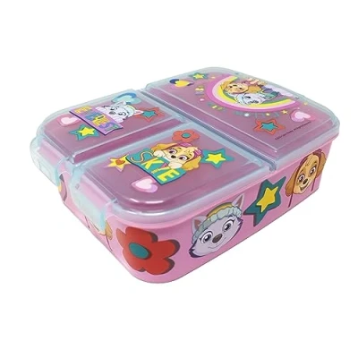 Abbildung von Theonoi Kinder Brotdose Lunchbox Sandwichbox mit Fächern Brotbox Unterteilung Kindergarten BPA frei (Paw Patrol M)