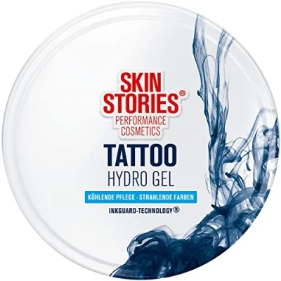 Abbildung von SKIN STORIES Tattoo Hydro Gel (75 ml), kühlendes Creme mit InkGuard Technology® für strahlende Tattoofarben, feuchtigkeitsspendende Pflege Aloe Vera beanspruchte Haut