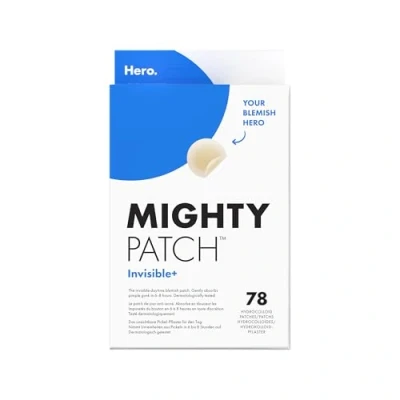Abbildung von Hero Mighty Patch Invisible+ Pickel Patches von Cosmetics, klare Hydrokolloid Pflaster zur Akne Behandlung, 78 Stück