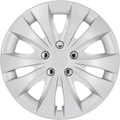 Abbildung von cartrend Radkappen Storm, 14 Zoll, für alle gängigen Stahlfelgen, aus Spezial ABS Qualitätskunststoff, schlagfest, zweischichtige Metallic Lackierung, überlackierbar, silber, 4 Stück