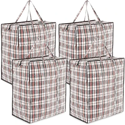 Abbildung von Deco Express Storage bag, Jumbo Travel Organizer Tasche mit stabilem Reißverschluss und Griffen, große garment vielseitige klamotten aufbewahrung Tasche, 76 x 59 24 cm, 4er Pack