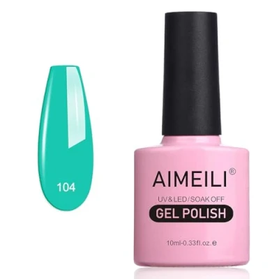 Abbildung von AIMEILI UV LED Gellack ablösbarer Gel Nagellack Nail Polish Türkis (104) 10ml