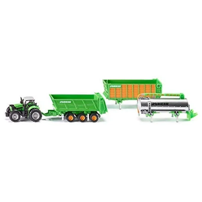 Abbildung von Siku 1848, DEUTZ FAHR Traktor Mit Joskin Anhängerset, 1:87, Metall/Kunststoff, Grün, 5 tlg, Wechselsystem