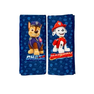 Abbildung von PAW PATROL 2er Set Mini Gürtelpads für Jungen mit Chase und Marshall Kindergurtauflagen den Figuren Marshall. Ideal Kindersicherheitsgurte. Besonders bequem waschbar.