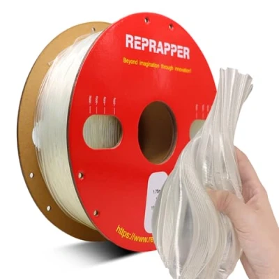 Abbildung von RepRapper TPU Filament 1,75 mm, 95A 3D Drucker Filament, Flexibel und weich,Flexibel für Schnellen Druck, Maßgenauigkeit +/ 0.03mm (1KG Transparent)