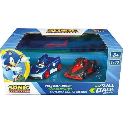 Abbildung von Carrera Pull &amp; Speed I Sonic the Hedgehog 2 Fahrzeuge mit Rückziehmotor Authentische SonicICharaktere Ideal als Geschenk oder für die eigene Sammlung Maßstab 1:43 ab 3 Jahren