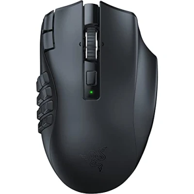 Abbildung von Razer Naga V2 HyperSpeed Ergonomische Kabellose MMO Gaming Maus (19 Programmierbaren Tasten, Wireless 2,4 GHz, Bluetooth, Bis zu 250 Stunden, Focus Pro 30K Optischer Sensor) Schwarz