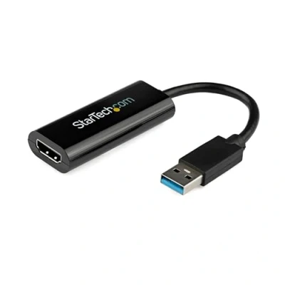 Abbildung von StarTech.com USB 3.0 auf HDMI Adapter 1080p(1920x1200) Kompakter für Monitor Externe Grafikkarte A zu Schwarz Windows (USB32HDES)