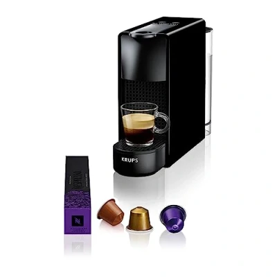 Abbildung von Nespresso Krups XN1108 Essenza Mini Kaffeekapselmaschine 14 Kapseln 19 bar Energiesparmodus 1260 W ‎0,6 L 8.03 x 3.31 12.99 cm schwarz Energieklasse A