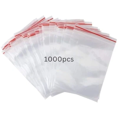 Abbildung von Pakico 1000 Plastikbeutel 8 x 12 cm Wiederverschließbare Durchsichtige Dick und Haltbar Verschlussbeutel Kekstüten Schmuckverpackungen Lebensmittelbeutel Kleine Ziplock Beutel
