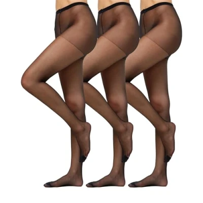 Abbildung von Nur Die 3er Pack Supersitz Color 20 DEN Große Größen transparente Fein Strumpfhose matte Optik Nylon bequemer Bund Damen