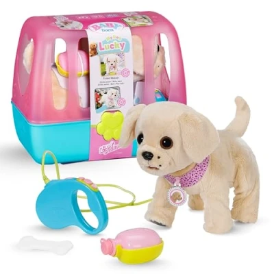 Abbildung von BABY born Mein Hund Lucky mit 5 verschiedenen Funktionen, für Kinder ab 3 Jahren, funktioniert Batterien, 835869 Zapf Creation, Rosa