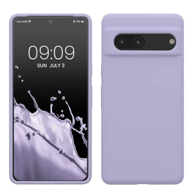 Abbildung von kwmobile Hülle kompatibel mit Google Pixel 7 Silikon Handy Case Handyhülle weiche Oberfläche kabelloses Laden Lavendel