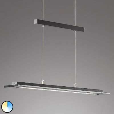 Abbildung von Fischer &amp; Honsel Pendelleuchte Tenso TW 4x LED 5,0 Watt, nickelfarben, 3 Stufen CCT, höhenverstellbar, stufenlos dimmbar, 211224, 88 x 9 150 cm (LxBxH) , 1600 lm, 2700 K / 3350 4000