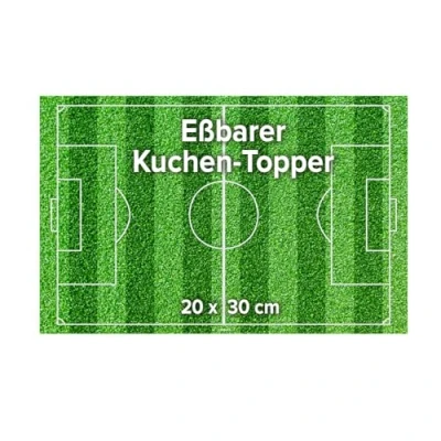 Abbildung von dekora Essbarer Tortenaufleger Fußball Tortendeko Rechteckig aus zuckerfreiem Esspapier 20x30cm, grün