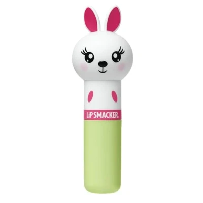 Abbildung von Lip Smacker Lippy Pals Hase, Geschmackvolles Lipgloss für Kinder Inspiriert von Tieren, Sicher in der Anwendung und frei Farbstoffen, Hoppy Karottenkuchen Geschmack