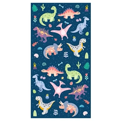 Abbildung von Theonoi Kinder Handtuch Badetuch Strandtuch Duschtuch für Mädchen und Jungen 100% Baumwolle 70x140 cm (Dinosaurier)