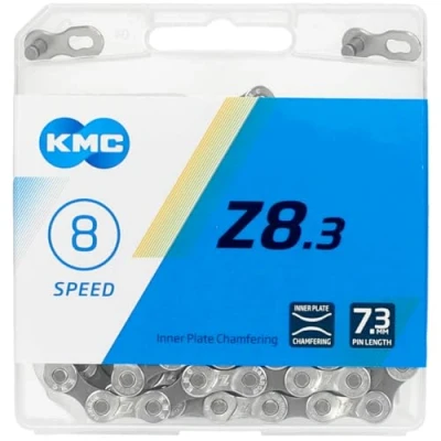 Abbildung von KMC Unisex Erwachsene Z8 Silver/Grey 8 Fach Kette 1/2&quot; x3/32, 114 Glieder, Silber/grau