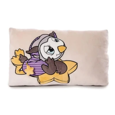 Abbildung von NICI Kuschelkissen Schlafmützen Eule Olafina Flauschiges Kuscheltierkissen für Mädchen, Jungen &amp; Babys Rechteckiges Stofftierkissen zum Kuscheln und Schlafen, 43 x 25cm, 48432