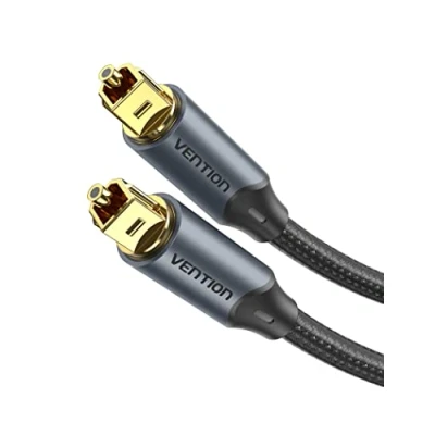 Abbildung von VENTION Optisches Audiokabel 3m Toslink S/PDIF Digital Audio Kabel Geflochten, 24K Vergoldet, Aluminiumhülle Lichtleiterkabel Für Soundbar, Stereoanlage, Heimkino, PS4, Xbox usw.(Schwarz)