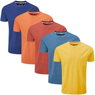 Abbildung von Charles Wilson 5er Packung Einfarbige T Shirts mit Rundhalsausschnitt (Large, Orange Sunset)