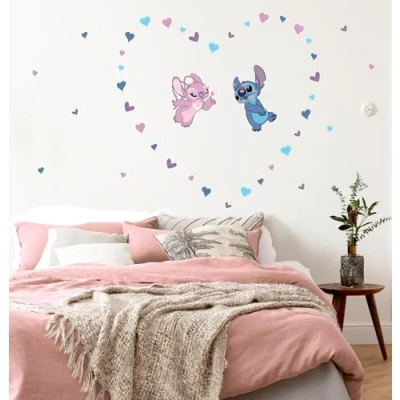 Abbildung von Komar Wandtattoo Stitch in Love Größe 50 x 70 cm Disney, Wandsticker, Kinderzimmer, Aufkleber, Bunt