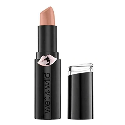 Abbildung von Wet n Wild, Megalast Lipstick, langanhaltender feuchtigkeitsspendender matter Lippenstift, extra eeine Formel mit Mikrokügelchen, natürliche Extrakte, Coenzym Q10, Vitamin A &amp; E, Never Nude