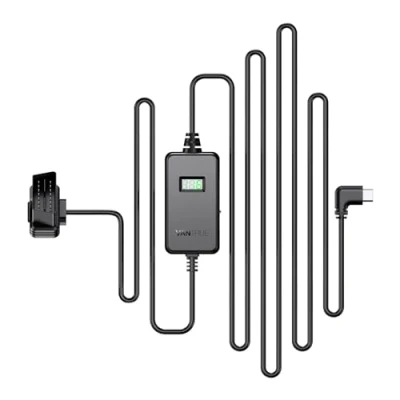 Abbildung von Vantrue USB C Display OBD Hardwire mit 3 Stufen für alle Dash Cam Halterung, Niederspannungsschutz 11.6V/12V/12.4V, 23.6V/24V/24.4V, 24 Std. Parküberwachung, Meter Lang (VP04)