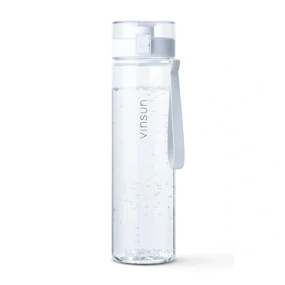 Abbildung von VINSUN Trinkflasche 1L transparent auslaufsicher, Kohlensäure geeignet, BPA frei, Tritan, Einhandbedienung Leichte Wasser Flasche für Sport, Schule, Uni, Fahrrad