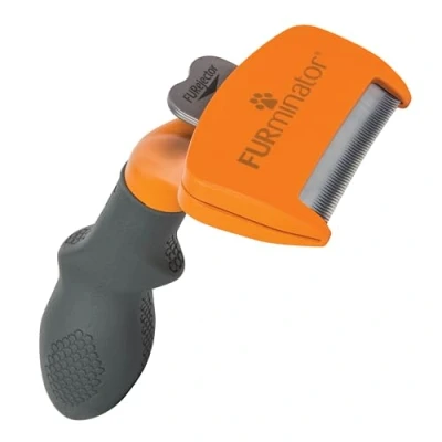 Abbildung von FURminator deShedding Tool Hund Größe M Langhaar Hundebürste für mittelgroße Hunde zur Entfernung der Unterwolle Verbessertes Design