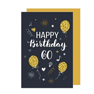 Abbildung von Edition Seidel Premium Glückwunschkarte zum 60. Geburtstag mit Umschlag. Geburtstagskarte Grusskarte Billet Karte Happy Birthday Mann Frau (GZ346 60 SW023)