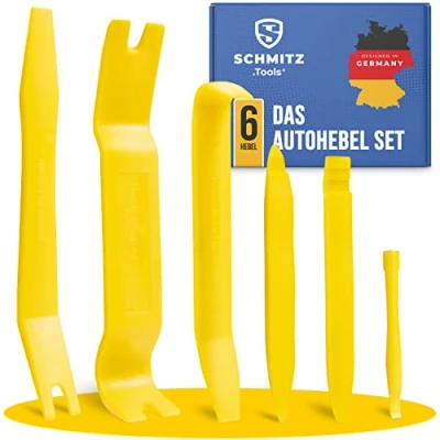 Abbildung von SCHMITZ.Tools Zierleistenkeile + Hebelwerkzeug Auto Set [6 Teile] Demontage Werkzeuge Verkleidungs Werkzeug Türverkleidung Plastikkeile Kfz Verkleidung