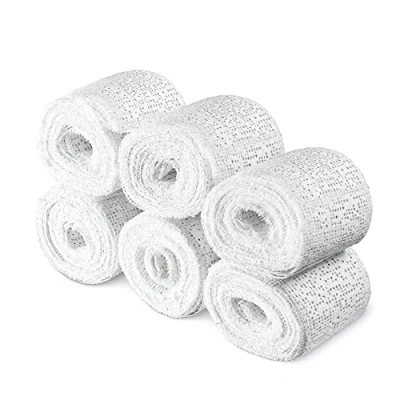 Abbildung von Navaris Gipsbinden 6er Set zum Babybauch bemalen 6x Gips Abdruck Binden 5 x 300 cm für Schwangerschaftsbauch Verband Gipsabdruck Basteln schnelltrocknend
