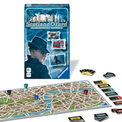Abbildung von Ravensburger 22451 Scotland Yard, Mitbringspiel für 2 4 Spieler, Strategiespiel ab 8 Jahren, kompaktes Format, Reisespiel, Brettspiel